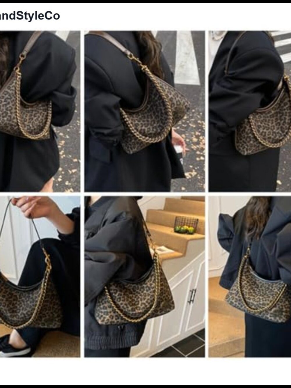 Leopard Print Crossbody Bag Purse for Women Trendy Travel Purse - Picture 6 of 6